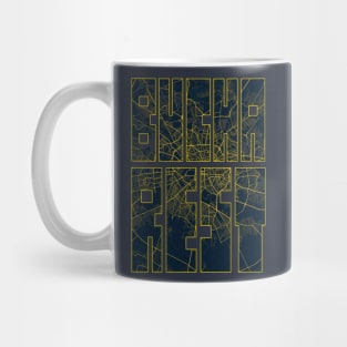 Bucharest, Romania City Map Typography - Gold Art Deco Mug